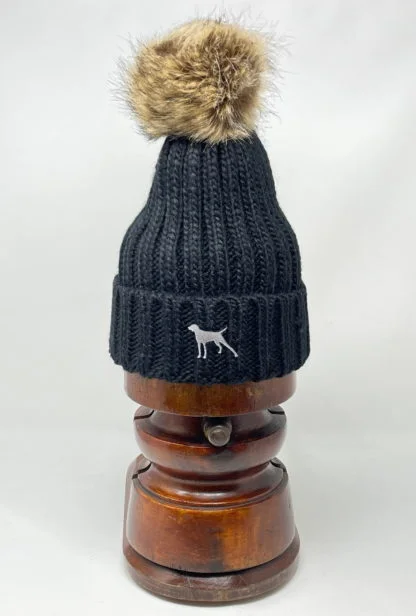 German Shorthaired Pointer Owner Clothing Gifts, Faux Fur Pom Pom Chunky Knit Super Soft Unisex Embroidered Beanie From The House Of Dog. - Image 6