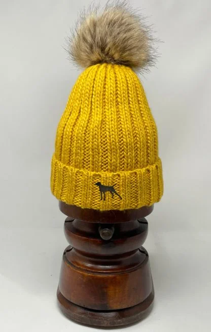 German Shorthaired Pointer Owner Clothing Gifts, Faux Fur Pom Pom Chunky Knit Super Soft Unisex Embroidered Beanie From The House Of Dog. - Image 8