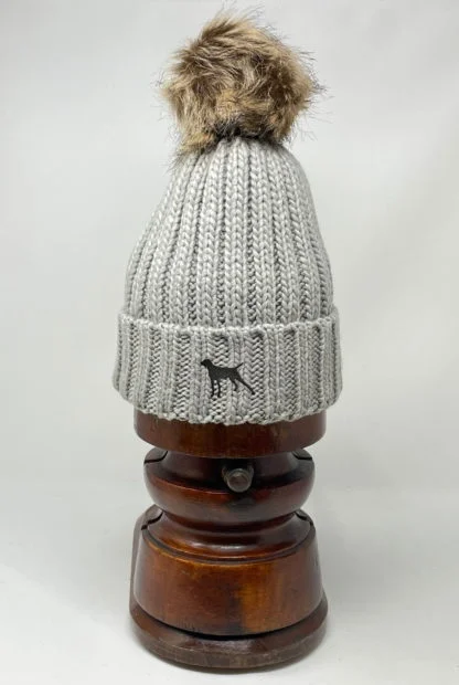 German Shorthaired Pointer Owner Clothing Gifts, Faux Fur Pom Pom Chunky Knit Super Soft Unisex Embroidered Beanie From The House Of Dog. - Image 10