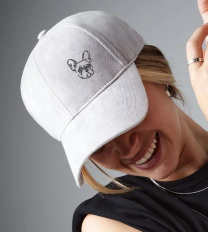 French Bulldog Frenchie Owner Clothing Gifts, Faux Suede Leather Baseball Cap Hat From The House Of Dog. - Image 3