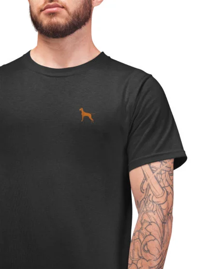 Hungarian Vizsla Owner Clothing Gift Embroidered Heavyweight Organic Cotton T-shirt From The House Of Dog. - Image 7