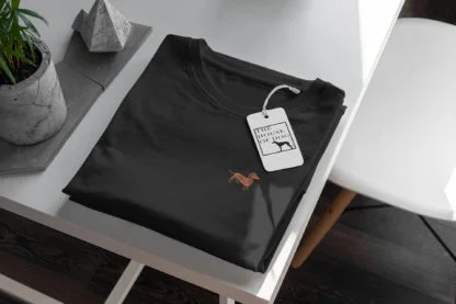 Dachshund Sausage Dog Owner Clothing Gift Embroidered Heavyweight Organic Cotton T-shirt From The House Of Dog. - Image 6