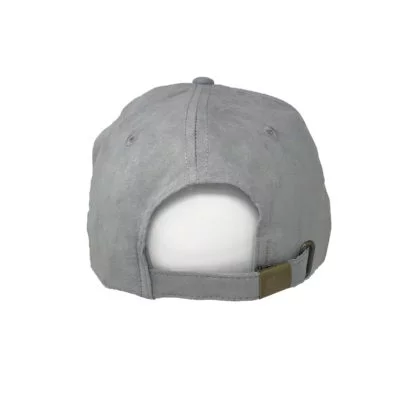 Pug Gifts, Faux Suede Leather Baseball Cap. Grey - Image 3