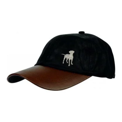 Rottweiler Rottie Clothing Gifts, Waxed Cotton Leather Peak Baseball Cap From The House Of Dog.