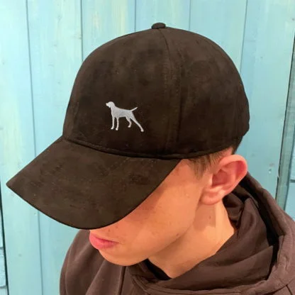 German Shorthaired Pointer Owner Clothing Gifts, Faux Suede Leather Baseball Cap Hat From The House Of Dog.