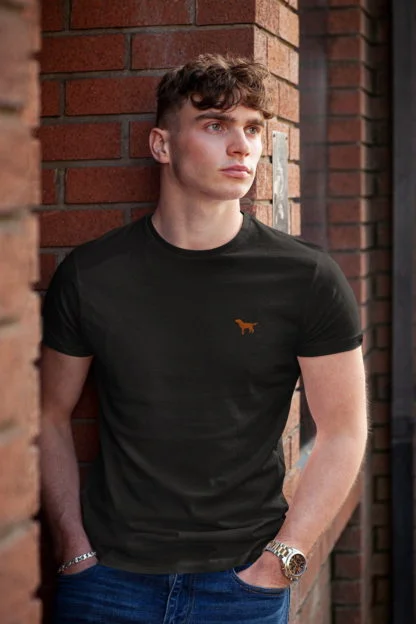 Fox Red Labrador Retriever Owner Clothing Gift Embroidered Heavyweight Organic Cotton T-shirt From The House Of Dog. - Image 4