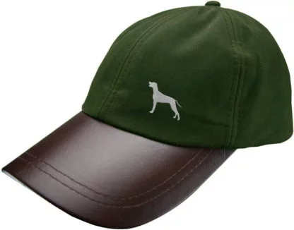 Weimaraner Owner Silhouette Clothing Gifts, Waxed Cotton Waterproof Baseball Cap With Real Leather Peak - Image 2