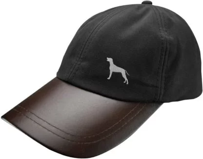 Weimaraner Owner Silhouette Clothing Gifts, Waxed Cotton Waterproof Baseball Cap With Real Leather Peak - Image 4