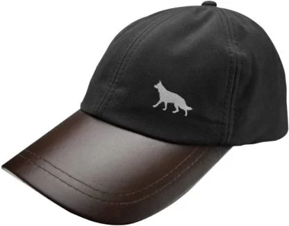 German Shepherd Dog Owner Gifts, Silhouette Embroidery Waxed Cotton Leather Peak Waterproof Baseball Cap. - Image 2