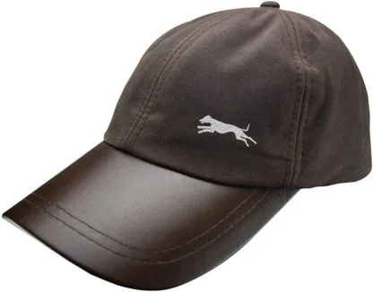 Whippet, Italian Greyhound, Lurcher Silhouette Clothing Gifts, Waxed Cotton Waterproof Baseball Cap. - Image 3