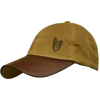 Border Collie Sheepdog Owner Clothing Gifts, Waxed Cotton Leather Peak Waterproof Baseball Cap, From The House Of Dog. - Image 3