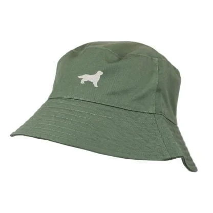 Golden Retriever Owner Clothing Gifts. 100% Chino Cotton Embroidered Bucket Sun Hat With White Cotton Lining From The House Of Dog. - Image 2