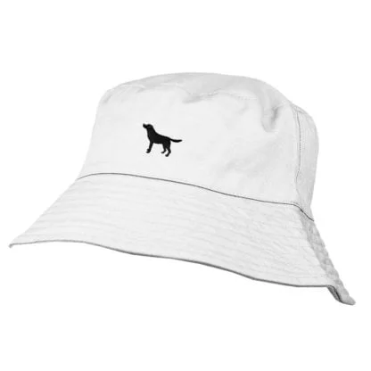 Black Labrador Retriever Owner Gift Clothing Gifts. 100% Washed Chino Cotton Embroidered Bucket Sun Hat With White Cotton Lining - Image 3