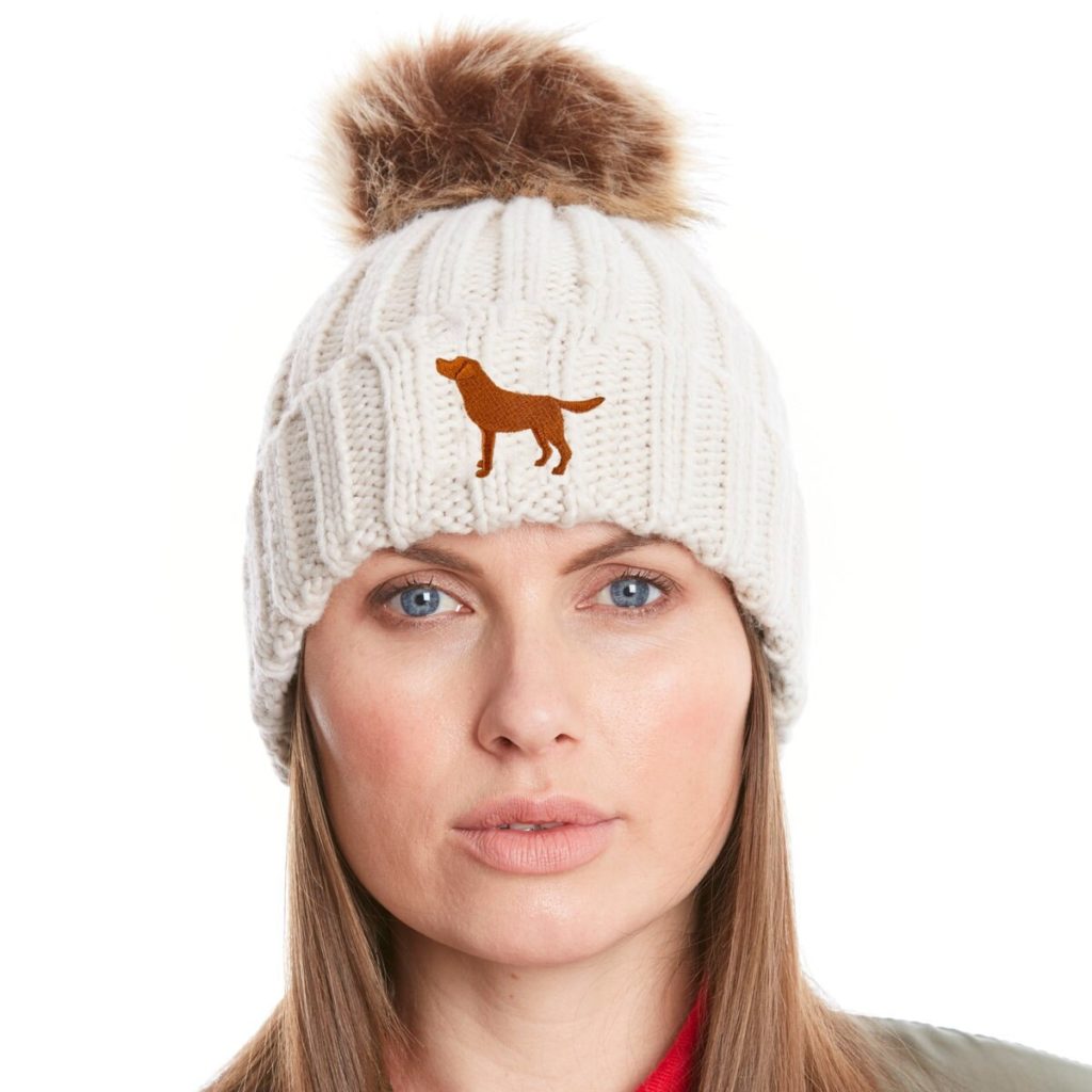 Fox Red Labrador Owner Gift Clothing Gifts, Faux Fur Pom Pom Chunky