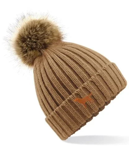 Fox Red Labrador Owner Gift Clothing Gifts, Faux Fur Pom Pom Chunky Knit Super Soft Unisex Embroidered Beanie From The House Of Dog. - Image 10
