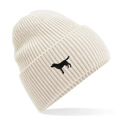Black Labrador Owner Gift Clothing Gifts.  Oversized Cuffed Beanie Ski Hat From The House Of Dog.