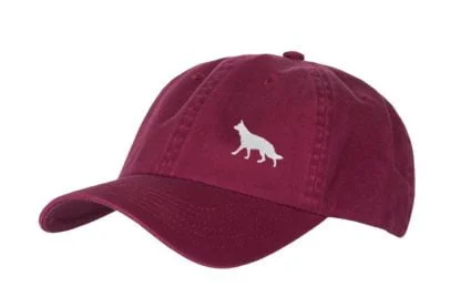 German Shepherd Owner Silhouette Clothing Gifts. 100% Washed Chino Cotton Embroidered 6 Panel Baseball Cap Hat From The House Of Dog. - Image 3