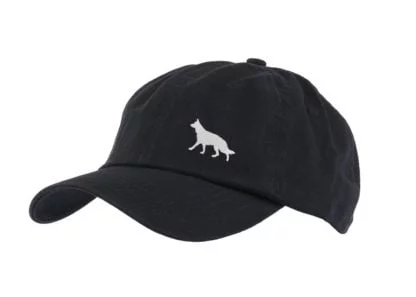 German Shepherd Owner Silhouette Clothing Gifts. 100% Washed Chino Cotton Embroidered 6 Panel Baseball Cap Hat From The House Of Dog. - Image 6