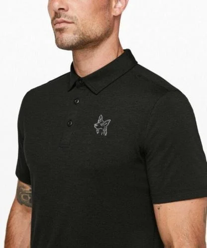 German Shepherd Dog Owner Logo Clothing Gift Embroidered Polo Shirt.