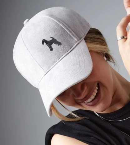 Airedale Terrier Owner Clothing Gifts, Faux Suede Leather Baseball Cap Hat From The House Of Dog.
