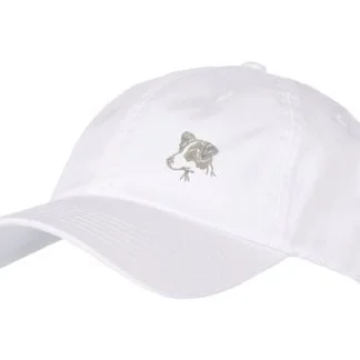 Jack Russell Terrier Clothing Gifts. 100% Washed Chino Cotton Embroidered 6 Panel Unstructured Baseball Cap Hat From The House Of Dog.