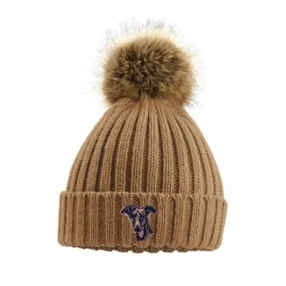 Whippet Owners Clothing Gifts, Faux Fur Pom Pom Chunky Knit Super Soft Unisex Embroidered Beanie From The House Of Dog. - Image 8