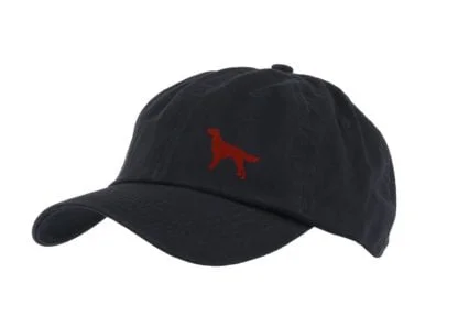 Irish Red Setter Clothing Gifts. 100% Washed Chino Cotton Embroidered 6 Panel Unstructured Baseball Cap Hat From The House Of Dog. - Image 2