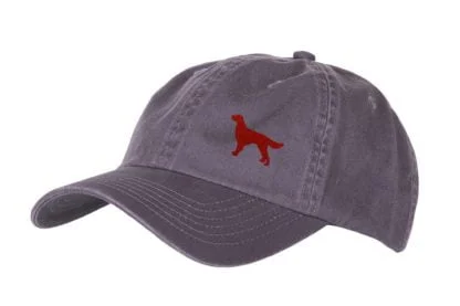 Irish Red Setter Clothing Gifts. 100% Washed Chino Cotton Embroidered 6 Panel Unstructured Baseball Cap Hat From The House Of Dog. - Image 4