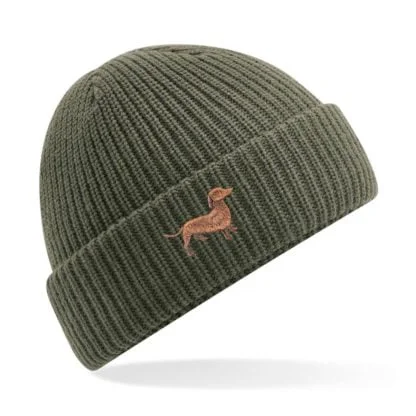 Dachshund sausage dog owner clothing gifts. water repellent thermal beanie ski hat from the house of dog. - Image 4