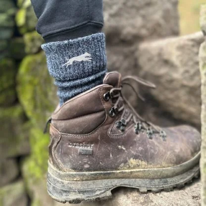 Whippet Owner Gift Men's Wool Blend Boot Socks with Cushion Sole from The House Of Dog x 2 PAIRS. One Size Men's 6-11