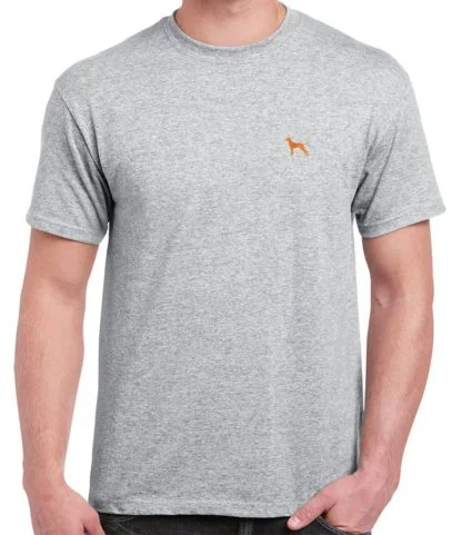 Hungarian Vizsla Owner Clothing Gift Embroidered Heavyweight Organic Cotton T-shirt From The House Of Dog. - Image 2