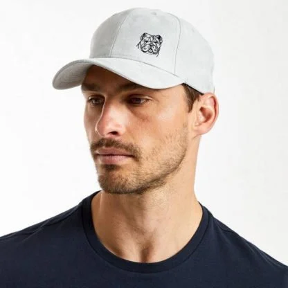 English Bulldog Owner Clothing Gifts, Faux Suede Leather Baseball Cap, From The House Of Dog.