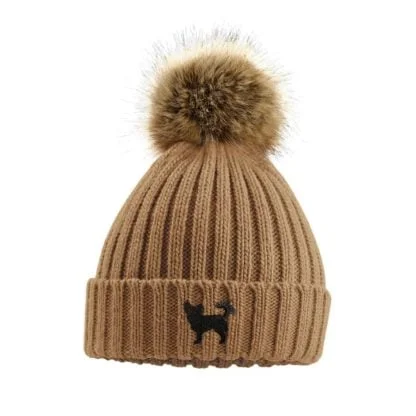 Chihuahua Owner Gift Clothing Gifts, Faux Fur Pom Pom Chunky Knit Super Soft Unisex Embroidered Beanie From The House Of Dog. - Image 10