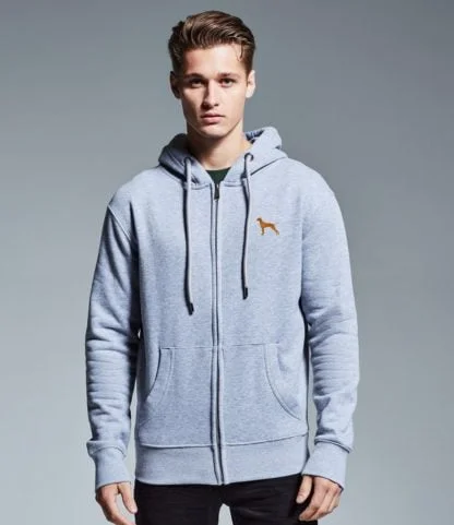 Vizsla clothing hoodie gifts embroidered unisex organic full zip hoodie - Image 2