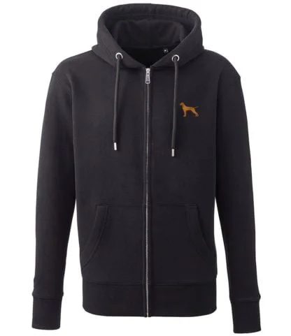 Vizsla clothing hoodie gifts embroidered unisex organic full zip hoodie - Image 3