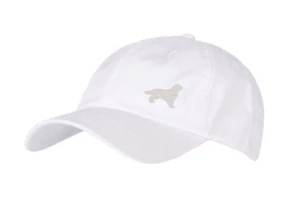 Golden Retriever Owner Silhouette Goldie Clothing Gifts. 100% Washed Chino Cotton Embroidered 6 Panel Unstructured Baseball Cap Hat.