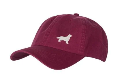 Golden Retriever Owner Silhouette Goldie Clothing Gifts. 100% Washed Chino Cotton Embroidered 6 Panel Unstructured Baseball Cap Hat. - Image 2