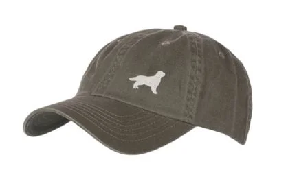 Golden Retriever Owner Silhouette Goldie Clothing Gifts. 100% Washed Chino Cotton Embroidered 6 Panel Unstructured Baseball Cap Hat. - Image 6