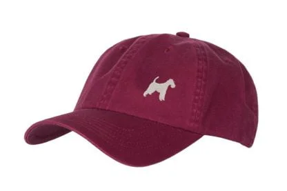 Fox Terrier Clothing Gifts. 100% Washed Chino Cotton Embroidered 6 Panel Unstructured Baseball Cap - Image 3