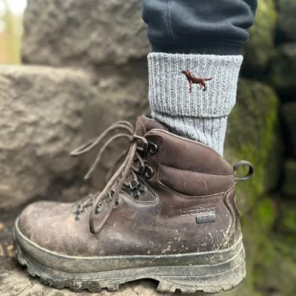 Chocolate Lab Labrador Owner Gift Men's Wool Blend Boot Socks with Cushion Sole from The House Of Dog x 2 PAIRS. One Size Men's 6-11