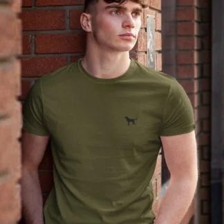 Black Labrador Retriever Owner Clothing Gift Embroidered Heavyweight Organic Cotton T-shirt From The House Of Dog.