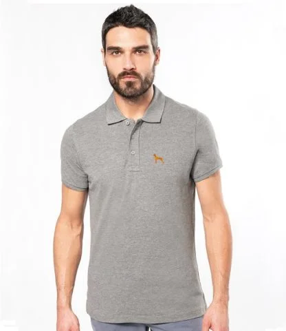 Hungarian Vizsla Clothing Gift Embroidered Heavyweight Organic Cotton Polo Shirt From The House Of Dog.