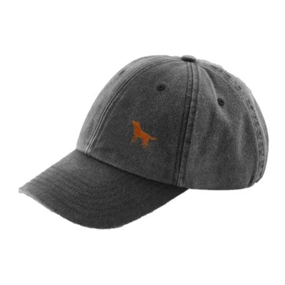 The House Of Dog: Fox Red Labrador Owner Gift Distressed Vintage Washed 100% Heavyweight Brushed Cotton Embroidered Low Profile Baseball Cap - Image 2