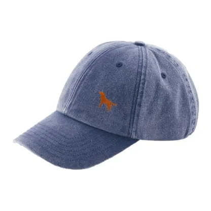 The House Of Dog: Fox Red Labrador Owner Gift Distressed Vintage Washed 100% Heavyweight Brushed Cotton Embroidered Low Profile Baseball Cap - Image 3