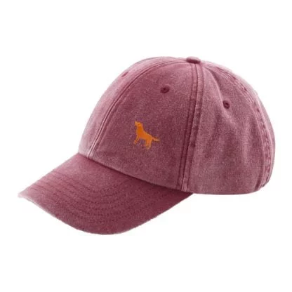 The House Of Dog: Fox Red Labrador Owner Gift Distressed Vintage Washed 100% Heavyweight Brushed Cotton Embroidered Low Profile Baseball Cap - Image 5