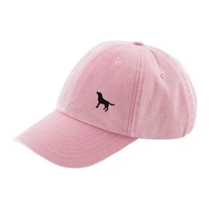 The House Of Dog: Black Labrador Owner Gift. Distressed Vintage Washed 100% Heavyweight Brushed Cotton Embroidered Low Profile Baseball Cap - Image 4