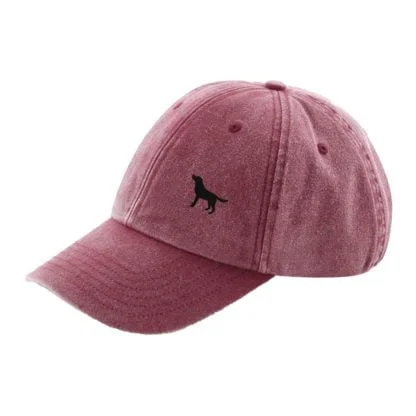 The House Of Dog: Black Labrador Owner Gift. Distressed Vintage Washed 100% Heavyweight Brushed Cotton Embroidered Low Profile Baseball Cap - Image 5