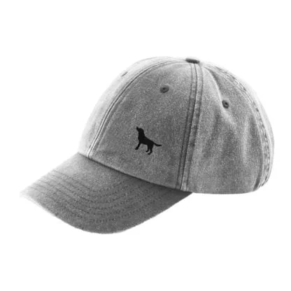 The House Of Dog: Black Labrador Owner Gift. Distressed Vintage Washed 100% Heavyweight Brushed Cotton Embroidered Low Profile Baseball Cap - Image 7