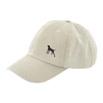 The House Of Dog: German Pointer Owner Gift. Distressed Vintage Washed 100% Heavyweight Brushed Cotton Embroidered Low Profile Baseball Cap - Image 9