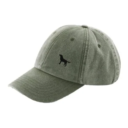 The House Of Dog: Black Labrador Owner Gift. Distressed Vintage Washed 100% Heavyweight Brushed Cotton Embroidered Low Profile Baseball Cap - Image 8